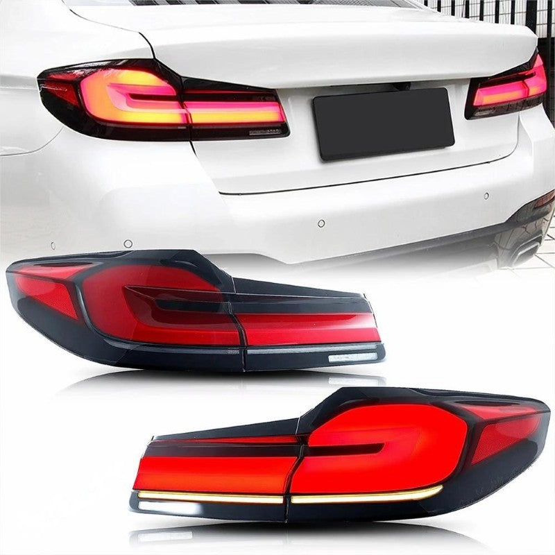 Car Craft Compatible With Bmw 5 Series G30 G38 2017-2024 Car Rear Upgraded Tail Light Lamp Xenon Taillight Retrofit Upgrade Modified Led Drl Hid Light Red - CAR CRAFT INDIA