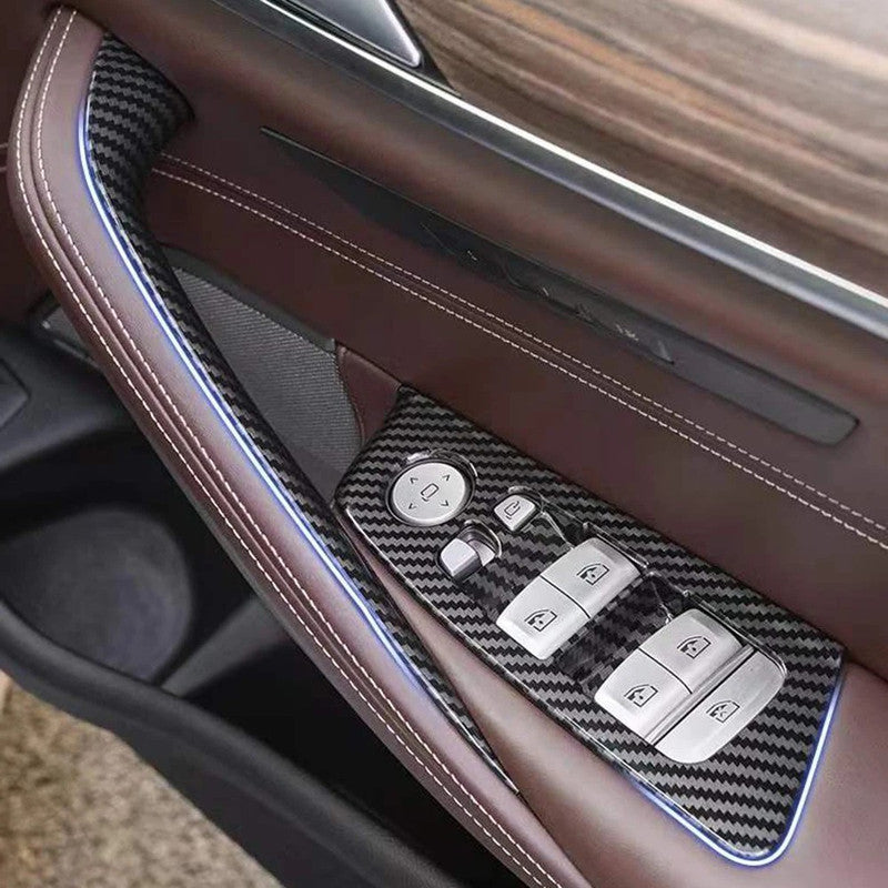 Car Craft Compatible With Bmw 5 Series G30 2018-2024 Car Interior Door Window Lifting Switch Button Control Panel Outer Cover Trim Carbon Fiber Look 51417438578r 7438583l 7438809l 7438810r - CAR CRAFT INDIA