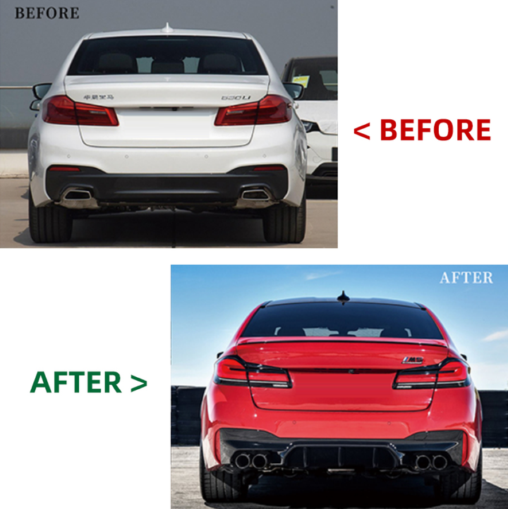 Car Craft Compatible With Bmw 5 Series G30 2017-2020 To G30 F90 Lci 2021+ M5 M Sports Upgrade Facelift Conversion Bodykit Bumper Trunk Headlight Taillight CC-6347