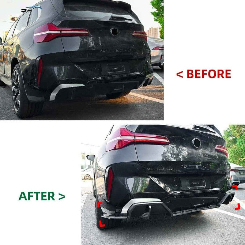 Car Craft Compatible With Bmw X3 G45 2025+ M Sport Rear After Bumper Lip Splitter Skirts Diffuser Zst-1158 Cf Carbon Fiber Look - CAR CRAFT INDIA