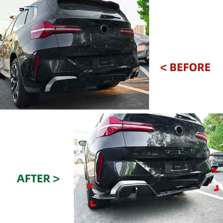 Car Craft Compatible With Bmw X3 G45 2025+ M Sport Rear After Bumper Lip Splitter Skirts Diffuser Zst-1158 Cf Carbon Fiber Look - CAR CRAFT INDIA