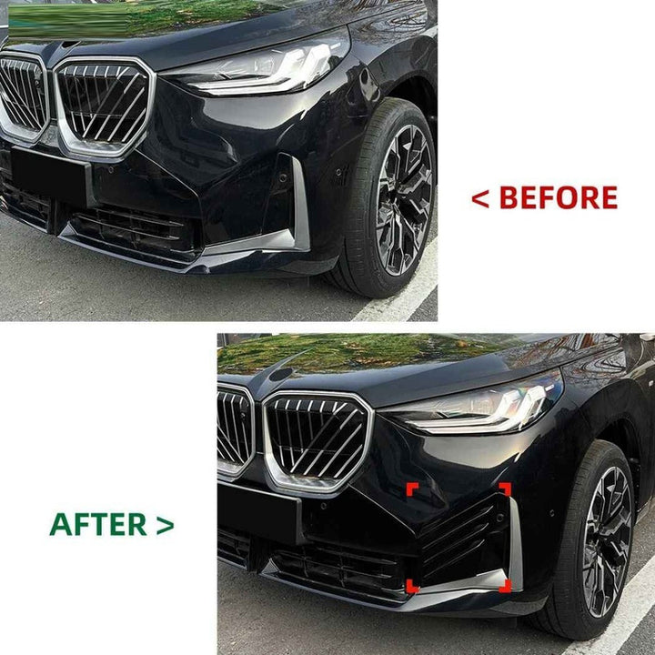 Car Craft Compatible With Bmw X3 G45 2025+ M Sport Front Bumper Skirts Splitter Fog Gril Cover Trim Zst-1162 Gb Glossy Black - CAR CRAFT INDIA
