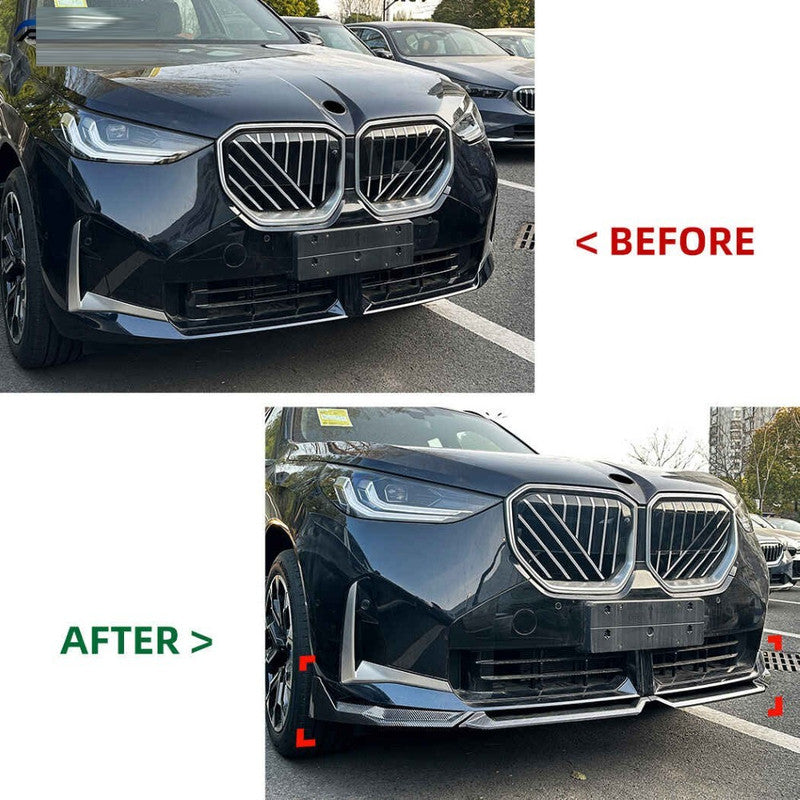 Car Craft Compatible With Bmw X3 G45 2025+ M Sport M Performance Mp Front Bumper Lip Splitter Skirts Zst-1160 Cf Carbon Fiber Look - CAR CRAFT INDIA