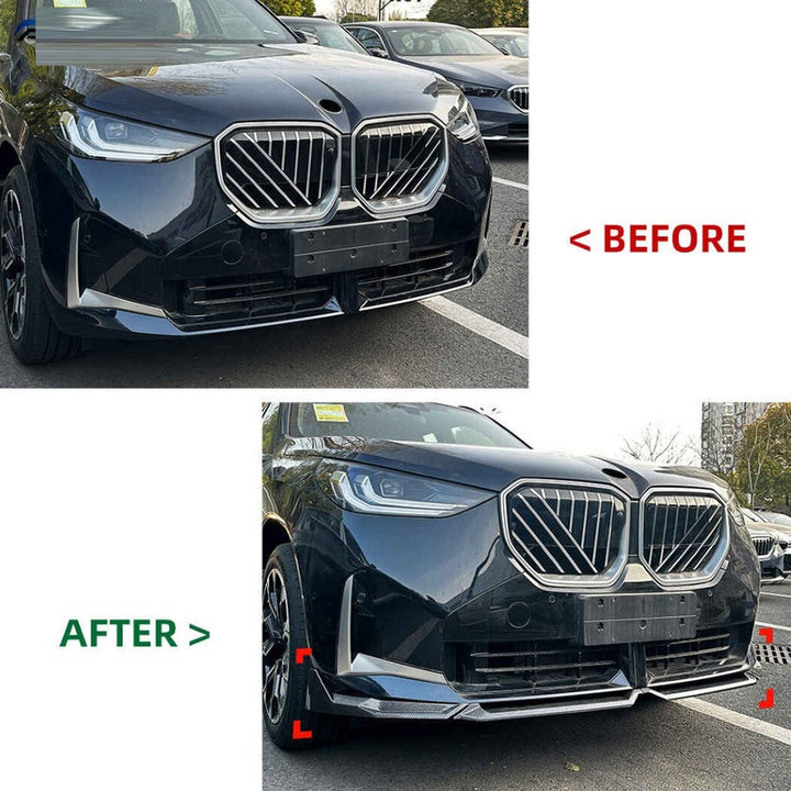 Car Craft Compatible With Bmw X3 G45 2025+ M Sport M Performance Mp Front Bumper Lip Splitter Skirts Zst-1160 Cf Carbon Fiber Look - CAR CRAFT INDIA
