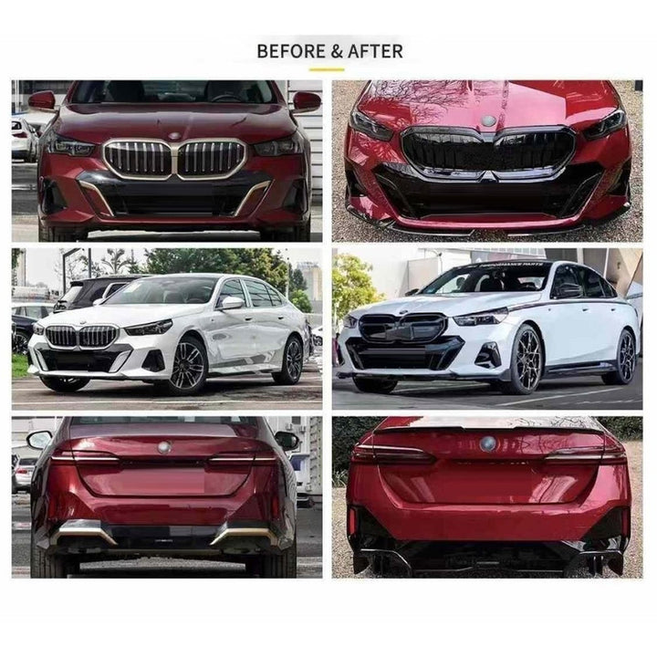 Cacar Craft Compatible With Bmw 5 Series G60 2024+ Aero Kit M Sports Mt Mp M5 Front Bumper Bodykit Front Rear Lip Splitter Skirts Mirror Cover Side Skirts Diffuser Spoiler Carbon Fiber Look Gc