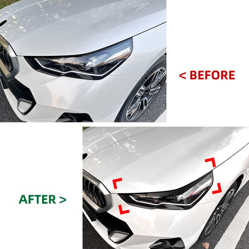Car Craft Compatible With Bmw 5 Series G60 G68 2024+ Front Headlight Eyebrow Eyelid Skirt Trim Zst-979 Gb Glossy Black