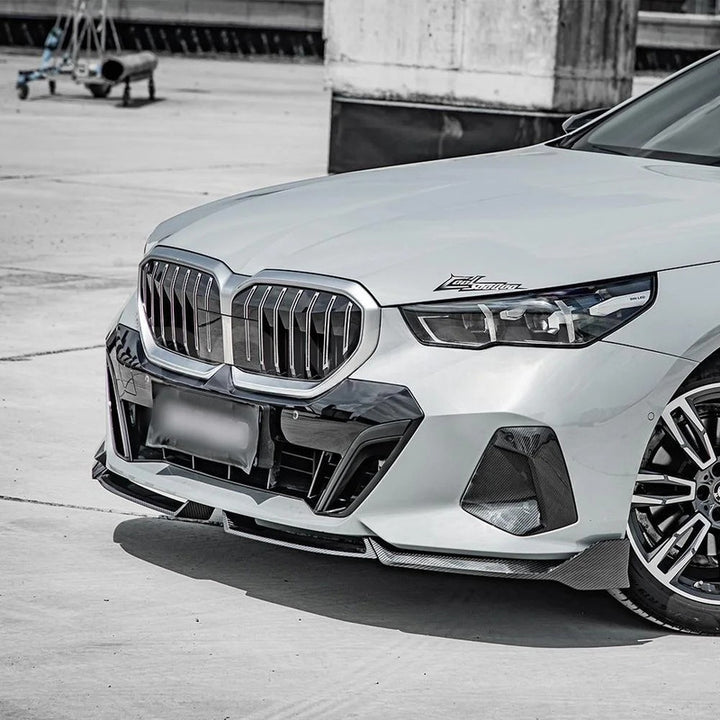 Car Craft Compatible With Bmw 5 Series G60 2024+ Mp M Performance M Sport Front Bumper Lip Splitter Skirt Gc G60 68 007 008 Cf Carbon Fiber Look