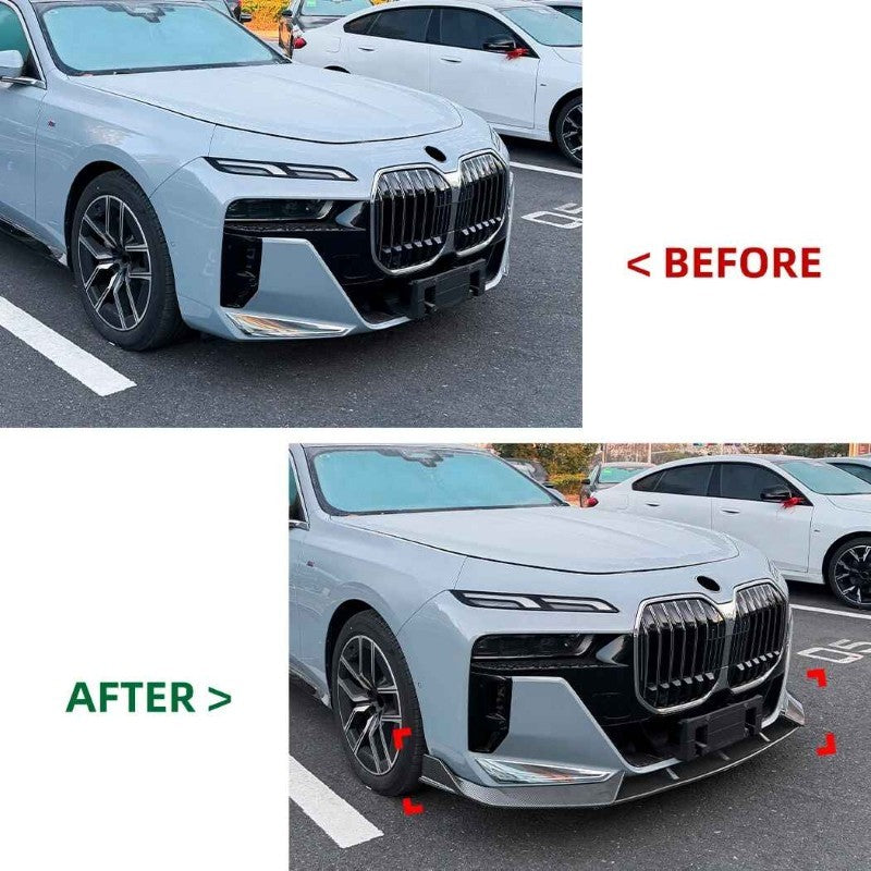 Car Craft Compatible With Bmw 7 Series G70 G73 I7 2023+ M Sport Front Bumper Lip Splitter Skirts Zst-1441 Cf Carbon Fiber Look - CAR CRAFT INDIA