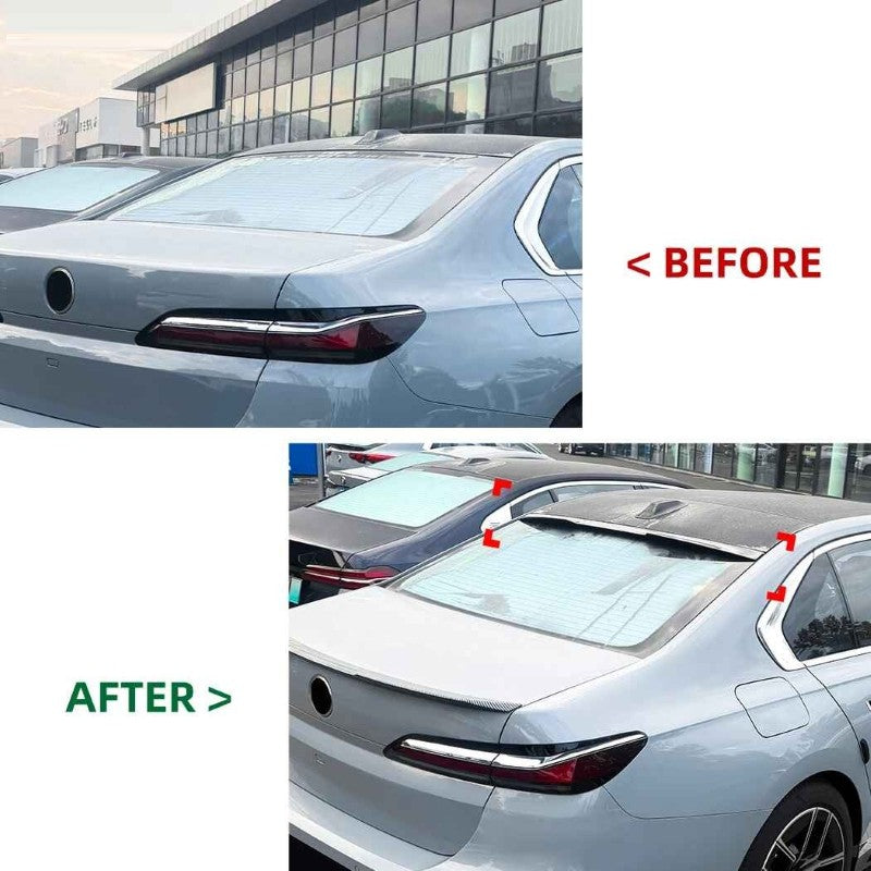 Car Craft Compatible With Bmw 7 Series G70 G73 I7 2023+ Rear Trunk Wing Boot Roof Lip Spoiler Zst-1411 Cf Carbon Fiber Look - CAR CRAFT INDIA