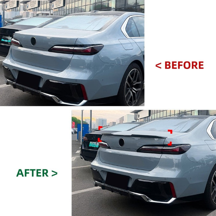 Car Craft Compatible With Bmw 7 Series G70 G73 I7 2023+ Rear Trunk Wing Boot Roof Lip Spoiler Zst-1436 Cf Carbon Fiber Look - CAR CRAFT INDIA