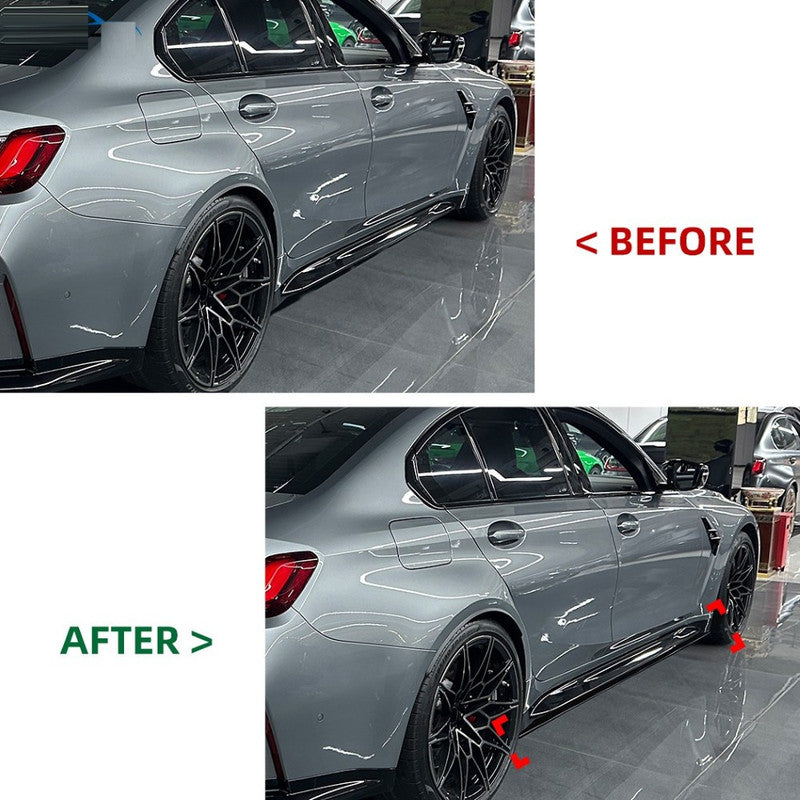 Car Craft Compatible With Bmw M3 G80 G81 2021-2026 Side Skirt Splitter Trim Running Board Zst-1529 Gb Glossy Black CC-10953
