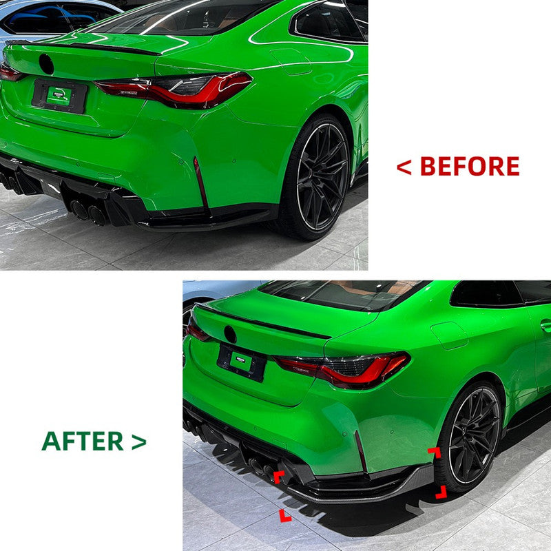 Car Craft Compatible With Bmw M4 G82 G83 2021-2026 Rear Bumper Flag Vent  Splitter Skirt Trim Canard  Zst-1113 Gb Glossy Black CC-10951
