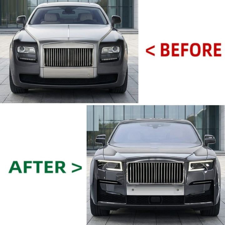 Car Craft Compatible With Rolls Royce Ghost 1 2010-2014 Upgrade Facelift Convert To Ghost 5 2025 Bodykit Front Rear Bumper Side Skirt Headlight Taillight Skirt Fender Hood Grill Trim Skirts - CAR CRAFT INDIA