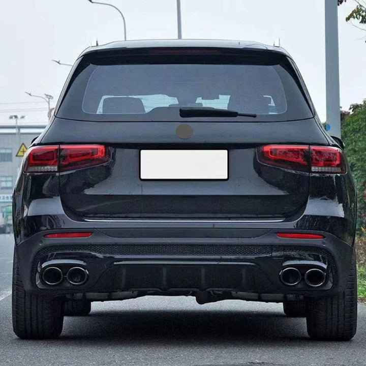 Car Craft Compatible With Mercedes Benz Glb W247 X247 2020-2024 Upgrade Convert To Glb45 Amg Bodykit Rear Bumper After Lip Diffuser Skirt With Exhaust Pipe Tip Black Gc X247-010 Gc X247-012