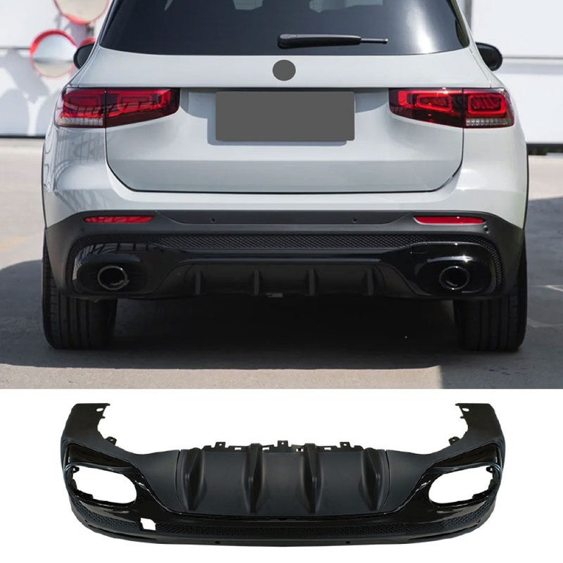 Car Craft Compatible With Mercedes Benz Glb W247 X247 2020-2024 Upgrade Convert To Glb35 Amg Bodykit Rear Bumper After Lip Diffuser Skirt With Exhaust Pipe Tip Black Gc X247-007 Gc X247-009