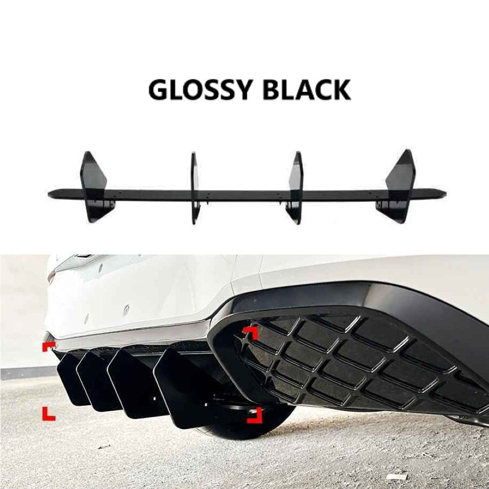 Car Craft Compatible With Volkswagen Vw Golf Mk8.5 Gti 2024+ Gti Rline Rear After Bumper Lip Splitter Skirts Diffuser Zst Glossy Black - CAR CRAFT INDIA