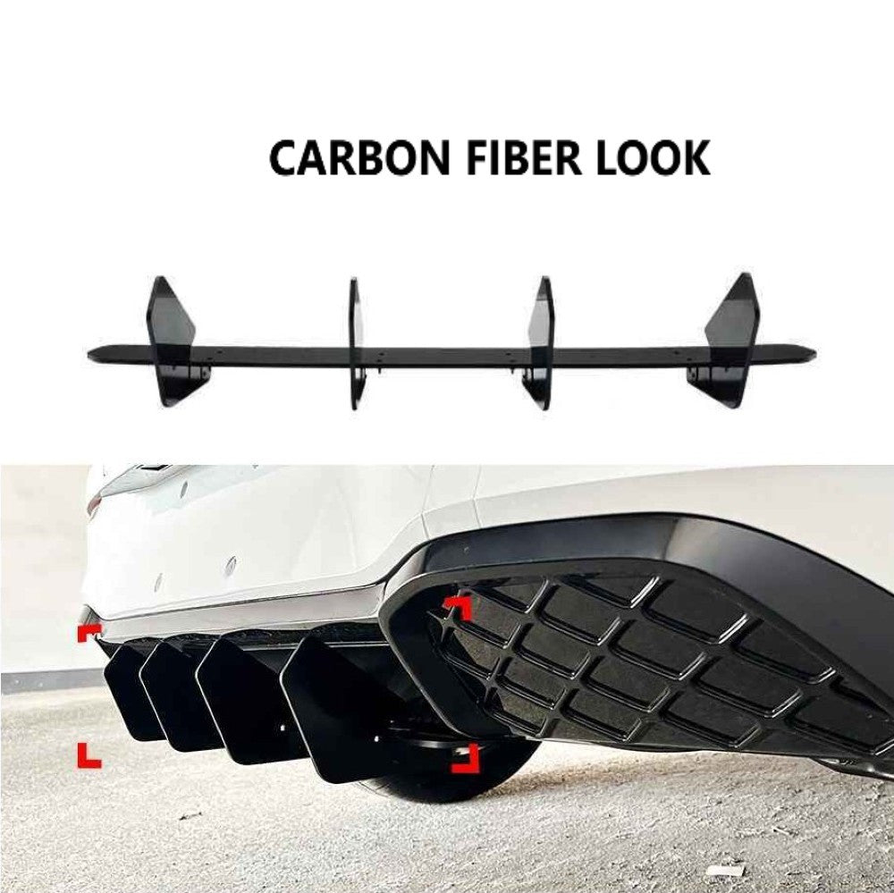 Car Craft Compatible With Volkswagen Vw Golf Mk8.5 Gti 2024+ Gti Rline Rear After Bumper Lip Splitter Skirts Diffuser Zst Carbon Fiber Look - CAR CRAFT INDIA