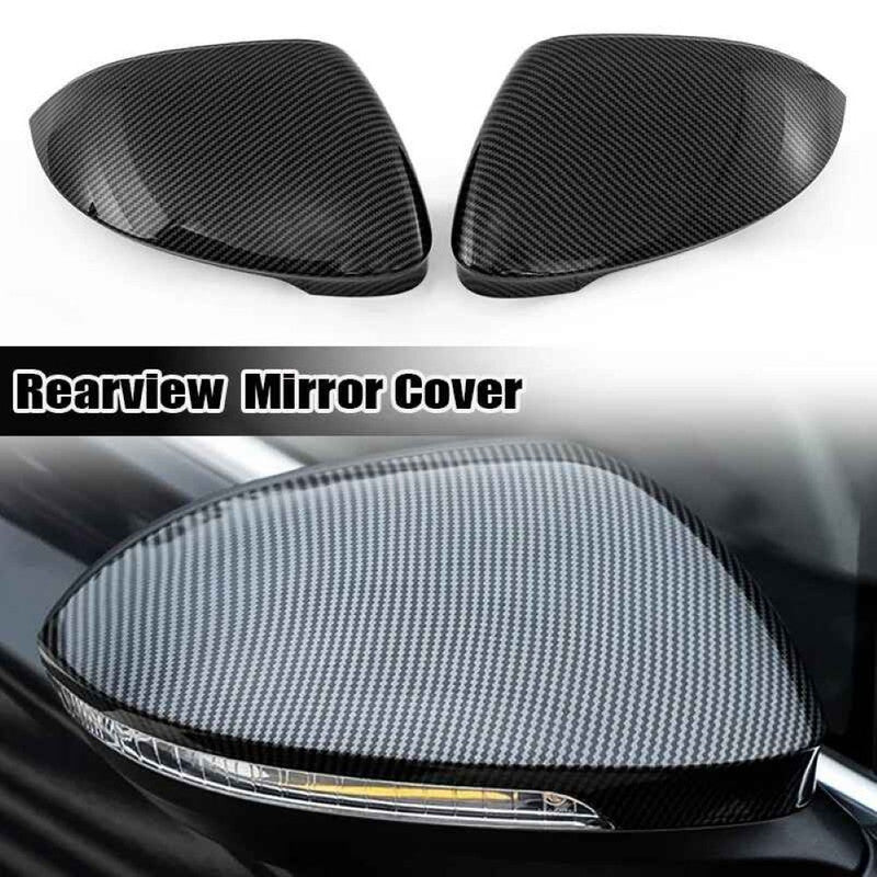 Car Craft Compatible With Volkswagen Vw Golf Gti 8 8.5 2018-2026 Rear View Case Wing Cap Shell Housing Mirror Covers Replacement Style Carbon Fiber Look Usa