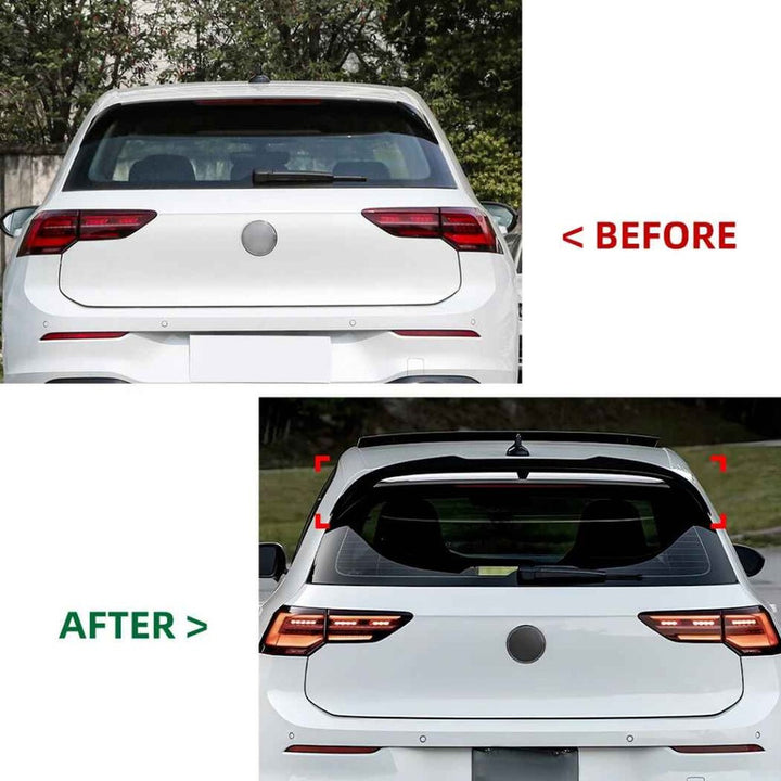 Car Craft Compatible With Vw Volkswagen Golf Gti R 8 8.5 2020-2025 Trunk Wing Lip Boot Rear Spoiler Cs Style Zst-777 Cf Carbon Fiber Look - CAR CRAFT INDIA