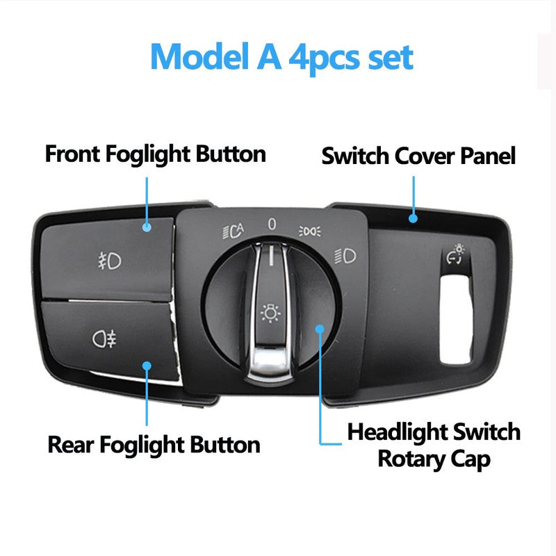 Car Craft Compatible With Bmw 2 Series X5 X6 F15 F16 F85 F86 F45 F46 2014-2019 Car Dashboard Headlight Switch Rotary Knob Button Cap Headlamp Cover Panel Headlight Switch Cover Model A Set 61319311727 - CAR CRAFT INDIA
