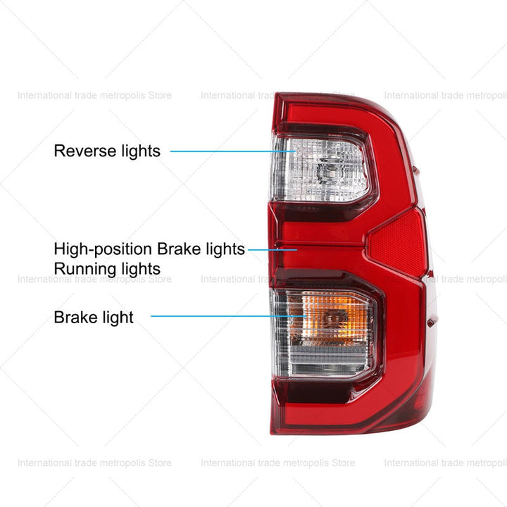Car Craft Compatible With Toyota Hilux Revo 2016-2020 Upgrade Facelift Convert Car Rear Upgraded Tail Light Lamp Xenon Taillight Retrofit Upgrade Modified Led Drl Hid