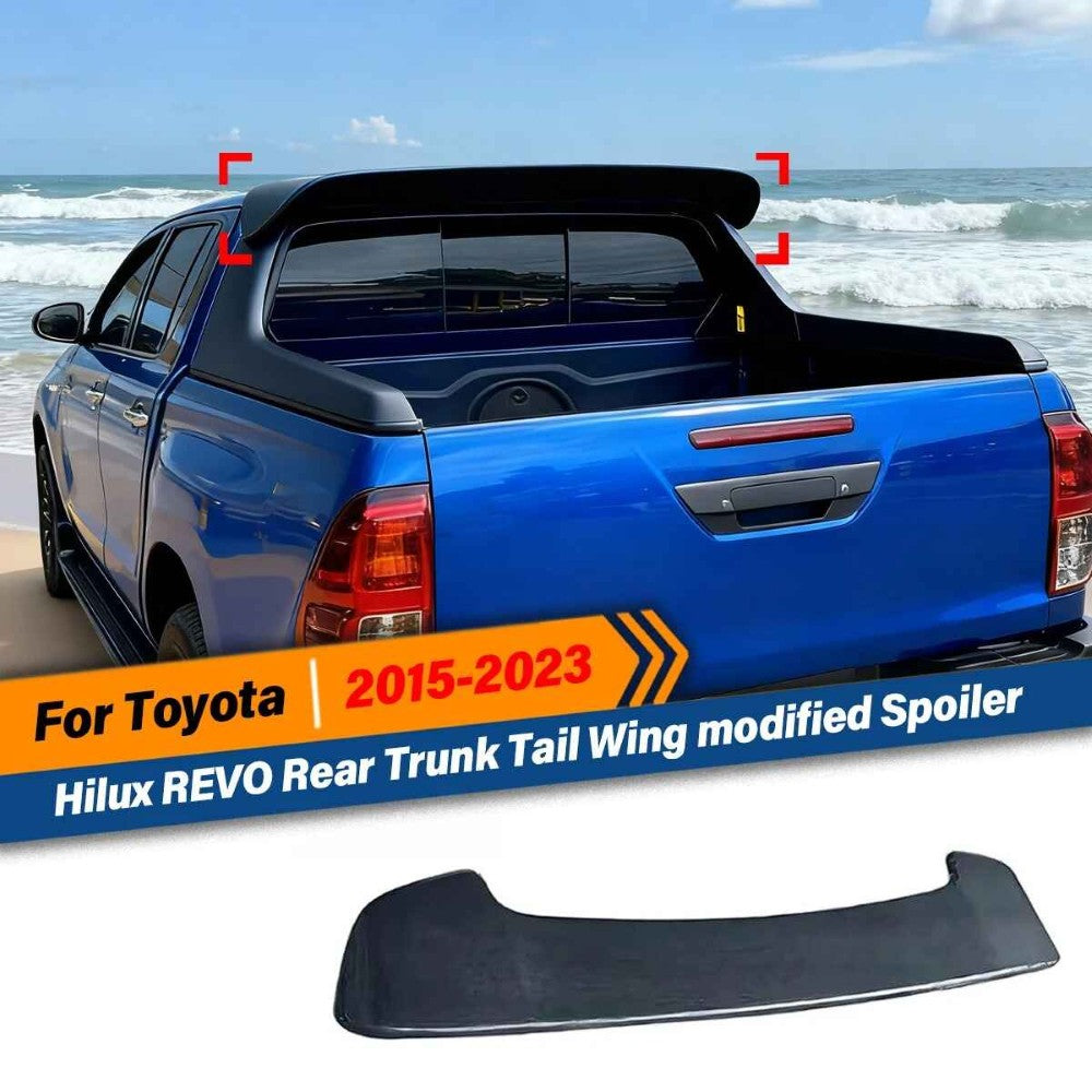 Car Craft Compatible With Toyota Hilux Revo 2020+ Rear Trunk Wing Boot Spoiler Lip Splitter Skirt Ar-toyota-0121 Cf Carbon Fiber Look CC-8363 - CAR CRAFT INDIA