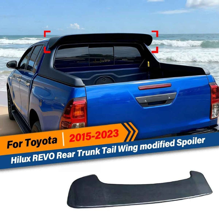 Car Craft Compatible With Toyota Hilux Revo 2020+ Rear Trunk Wing Boot Spoiler Lip Splitter Skirt Ar-toyota-0121 Glossy Black CC-8362