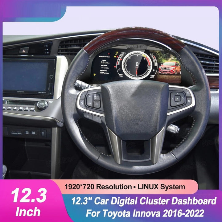 Car Craft Compatible With Toyota Innova Crysta 2016-2023 Dashboard Interior Digital Instrument Speedometer Cluster Meeter Player