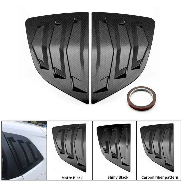 Car Craft Compatible With Honda Fit Gk5 Jazz Hatchback 2014‑2018 Car Rear Window Shutter Cover Louver Side Vent Trim Triangle Carbon Fiber Look