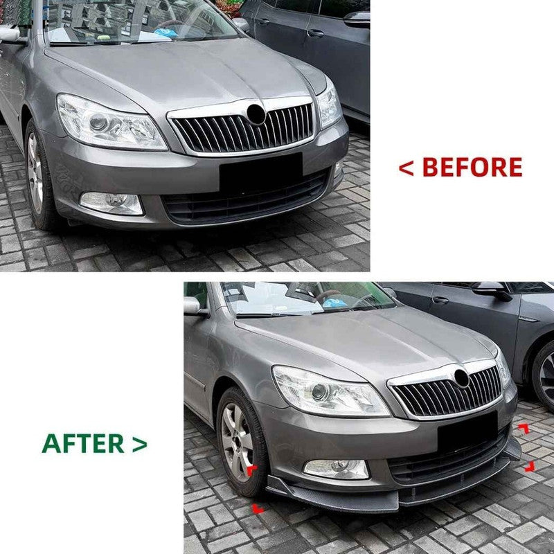 Car Craft Compatible With Skoda Octavia Laura Mk2.5 2008-2012 Bumper Front Lip Splitter Skirt Trim Zst-1578 Gb Glossy Black