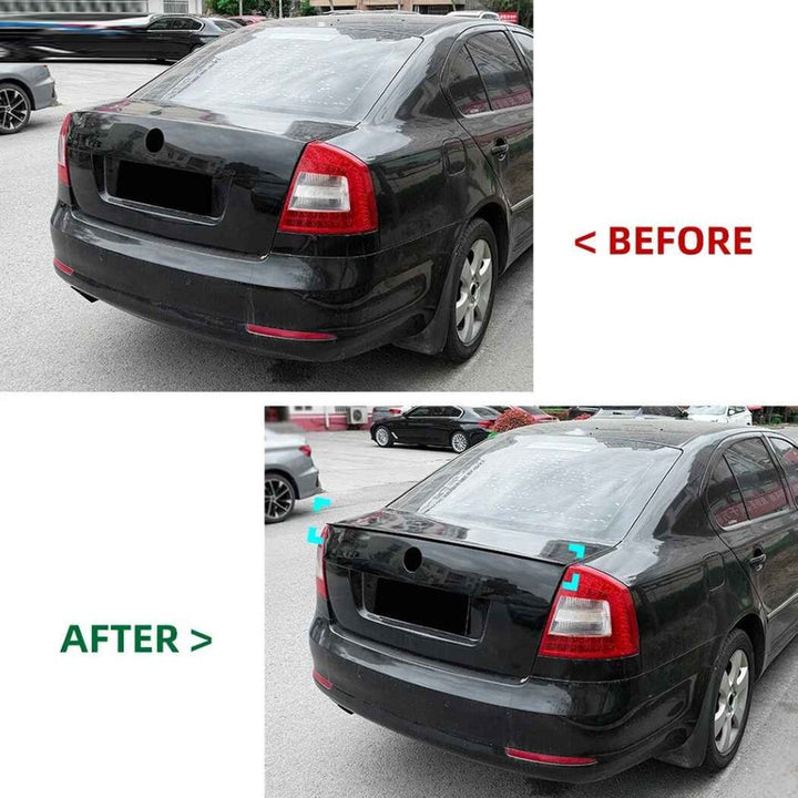 Car Craft Compatible With Skoda Octavia Laura Mk2 2004-2012 Rear Trunk Wing Boot Lip Roof Spoiler Zst-1600 Gb Glossy Black