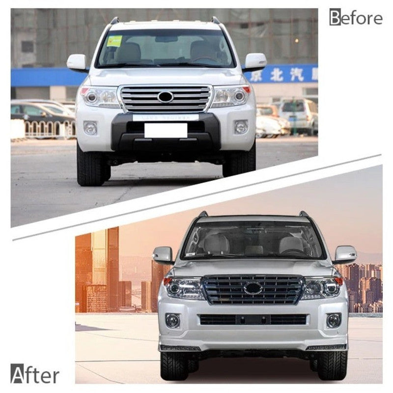 Car Craft Compatible With Toyota Land Cruiser Lc200 2008-2015 Upgrade Facelift Convert Bodykit Front Rear Bumper Lip Side Trim Grill Skirt Splitter Trim With Led Light F006