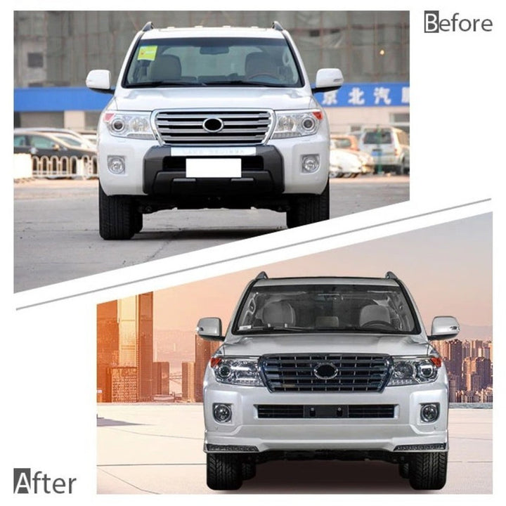 Car Craft Compatible With Toyota Land Cruiser Lc200 2008-2015 Upgrade Facelift Convert Bodykit Front Rear Bumper Lip Side Trim Grill Skirt Splitter Trim With Led Light F006