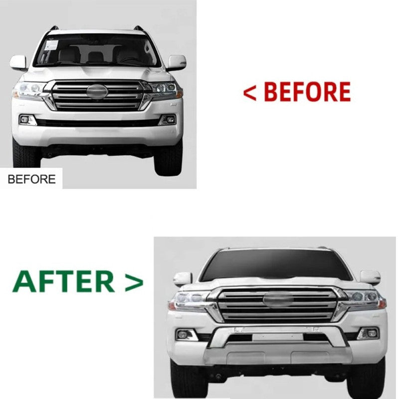 Car Craft Compatible With Toyota Land Cruiser Lc200 2008-2020 Front Bumper Guard Number License Plate Guard Pearl White F048