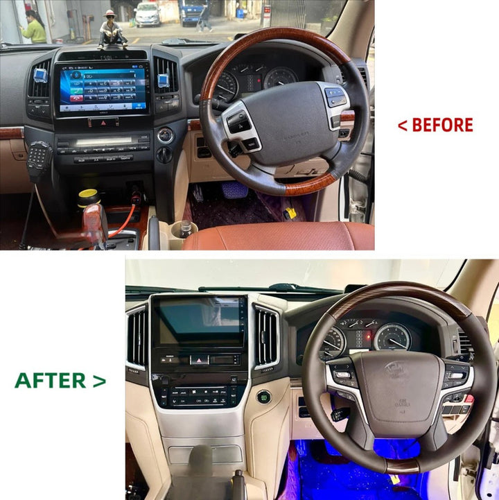 Car Craft Compatible With Toyota Land Cruiser Lc200 2008-2015 Upgrade Facelift Convert To Lc200 2016 Interior Bodykit Kit Steering Dashboard Steering Console Center Armrest Box Rhd Beige F136