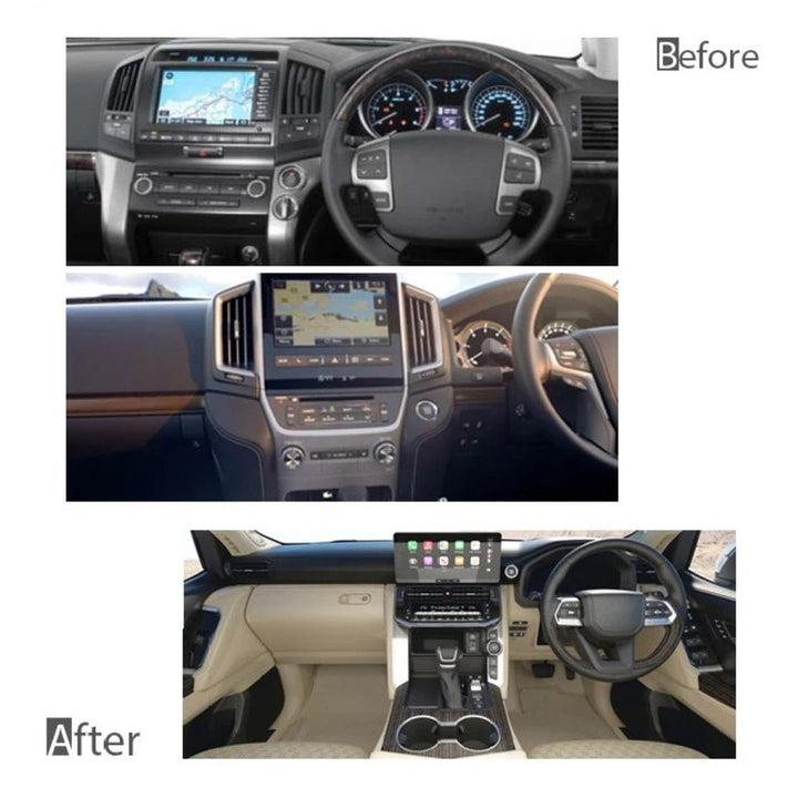 Car Craft Compatible With Toyota Land Cruiser Lc200 2008-2020 Upgrade Facelift Convert To Lc300 2021+ Interior Bodykit Kit Steering Dashboard Door Panel Steering Console Center Armrest Box Rhd Beige F305