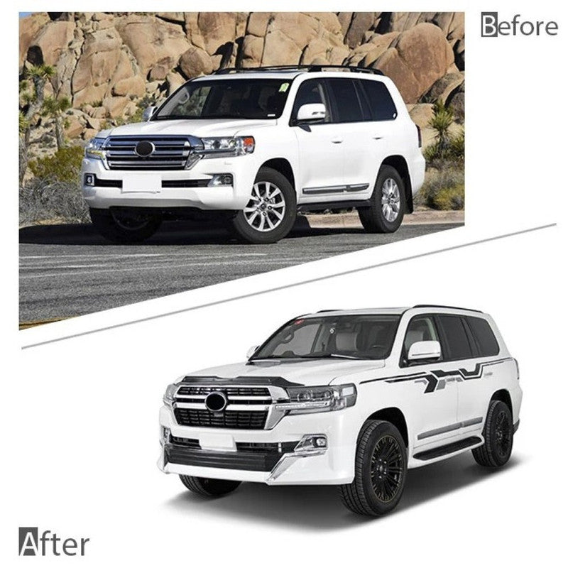 Car Craft Compatible With Toyota Land Cruiser Lc200 2016-2020 Upgrade Facelift Convert To 2021 Style Bodykit Front Rear Bumper Lip Side Trim Grill Skirt Splitter Trim F125