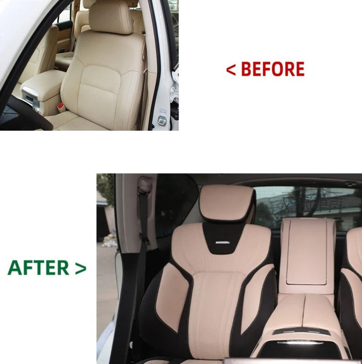 Car Craft Compatible With Toyota Land Cruiser Lc200 Lexux Lx500 Lx470 2008-2020 Upgrade Facelift Convert Rear Recliner With Armrest Seat Standard Four Seat Leather Electric Adjustable Waterproof Car Seats Luxury Vehicle Interior Upgrade F-105a