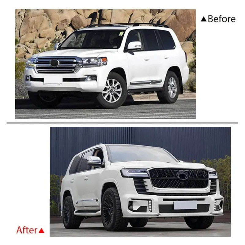 Car Craft Compatible With Toyota Land Cruiser Lc200 2008-2020 Upgrade Facelift Convert To Lc300 2022 Wald Style Bodytkit Front Rear Bumper Hood Fender Trunk Headlight Taillight Mirror Side Step Trim Grill Skirt Splitter Cut Version 1:1 F176b
