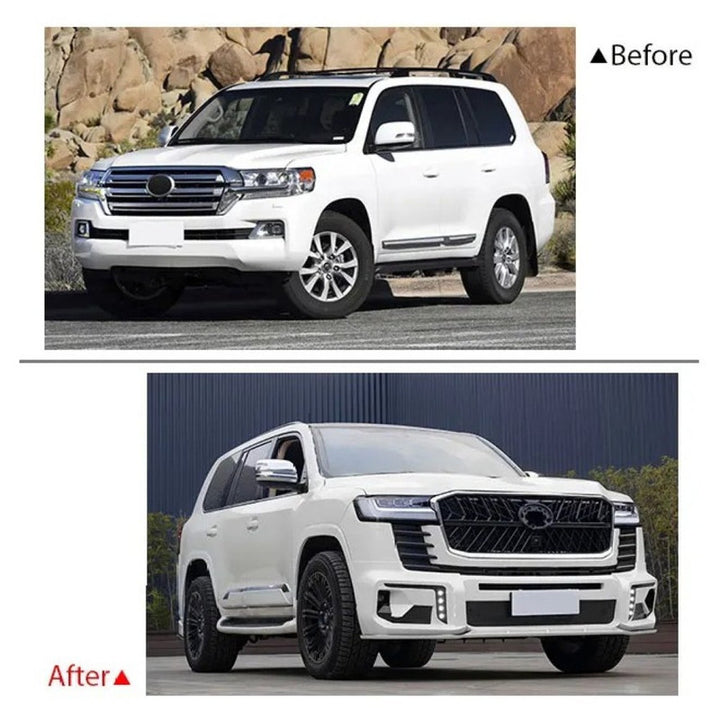 Car Craft Compatible With Toyota Land Cruiser Lc200 2008-2020 Upgrade Facelift Convert To Lc300 2022 Wald Style Bodytkit Front Rear Bumper Hood Fender Trunk Headlight Taillight Mirror Side Step Trim Grill Skirt Splitter Cut Version 1:1 F176b