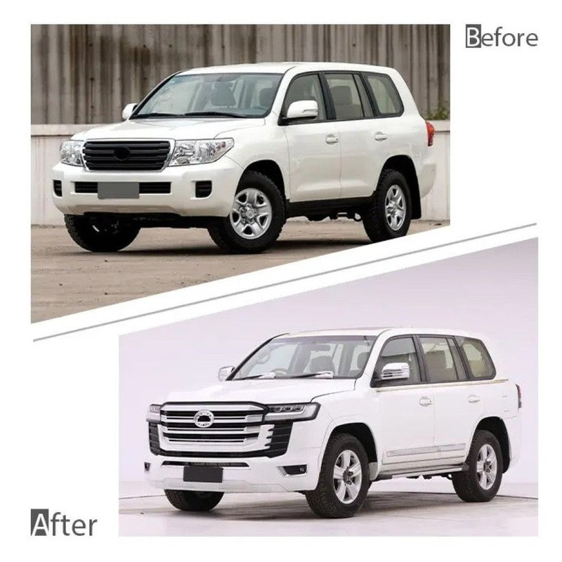 Car Craft Compatible With Toyota Land Cruiser Lc200 2008-2020 Upgrade Facelift Convert To Lc300 2022 Bodytkit Front Rear Bumper Hood Fender Trunk Headlight Taillight Mirror Side Step Trim Grill Skirt Splitter Cut Version 1:1 F156-cut