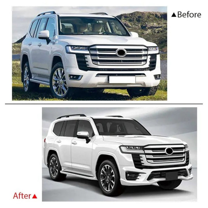 Car Craft Compatible With Toyota Land Cruiser Lc300 Lc 300 2021+ Upgrade Facelift Convert To Lc300 Middle East Kuwait Style Bodytkit Front Rear Bumper Skirt Splitter Lip F153