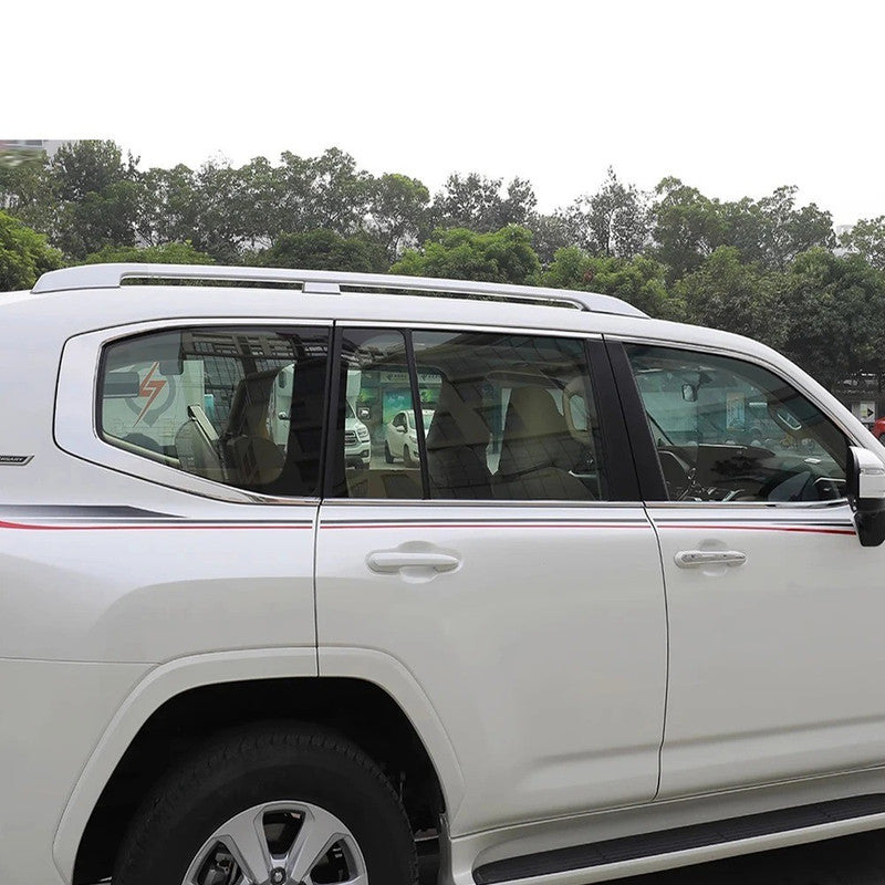 Car Craft Compatible With Toyota Land Cruiser Lc300 Lc 300 2022-2026 Outer Outside Window Door Piller Silver Chorme Decorations Strip Trim 22lc014f - CAR CRAFT INDIA