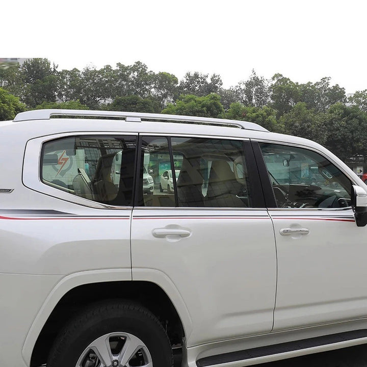 Car Craft Compatible With Toyota Land Cruiser Lc300 Lc 300 2022-2026 Outer Outside Window Door Piller Silver Chorme Decorations Strip Trim 22lc014f - CAR CRAFT INDIA