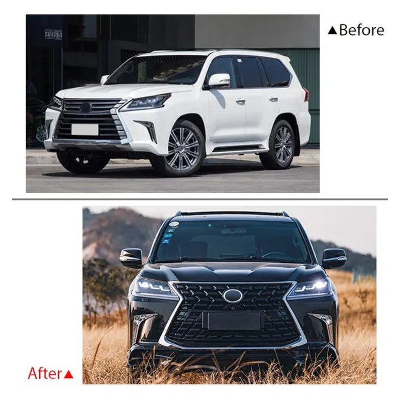 Car Craft Compatible With Toyota Lexus Lx570 2016-2021 Upgrade Facelift Convert To Lx570 2021 Style Bodytkit Front Rear Lip Skirt Splitter Grill F128