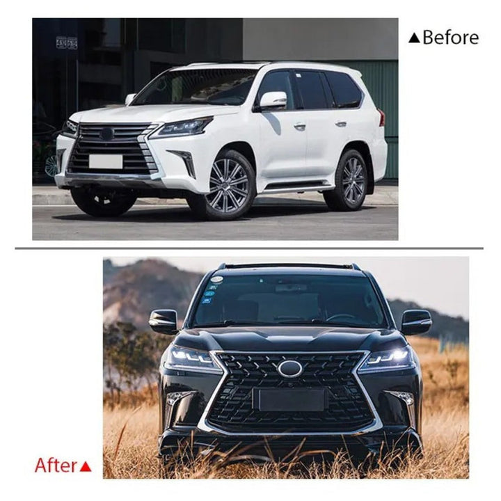 Car Craft Compatible With Toyota Lexus Lx570 2016-2021 Upgrade Facelift Convert To Lx570 2021 Style Bodytkit Front Rear Lip Skirt Splitter Grill F128