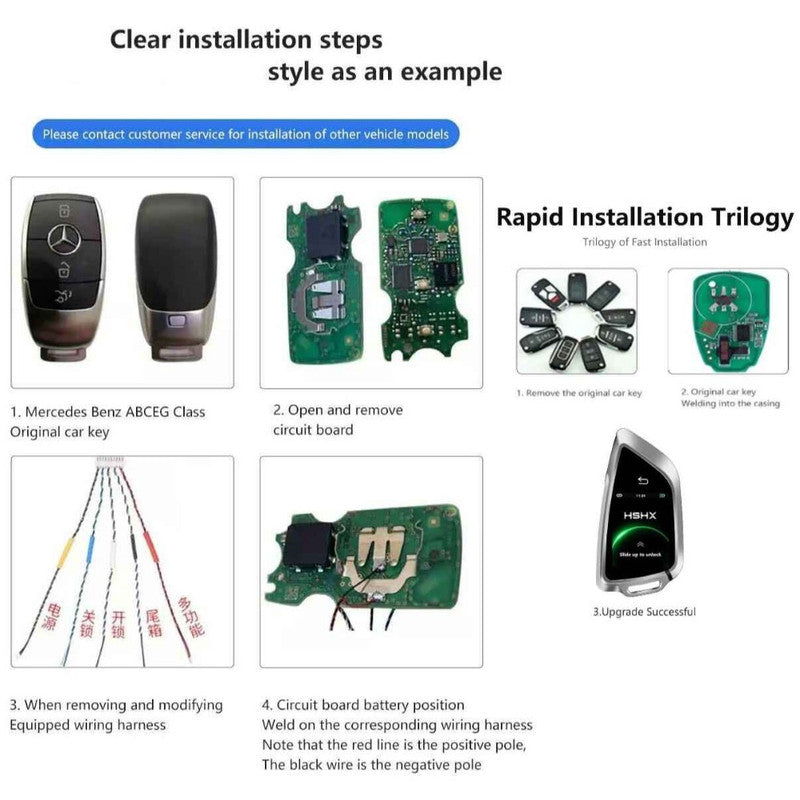 Car Craft Compatible With Audi Bmw Mercedes Jaguar Range Rover Porsche Volkswagen Skoda Volvo Nissan Jeep Maruti Toyota Hyndai Kia Ferrari Lamborghini Mini Cooper Lcd Led Smart Keyless Key Cf828 Black