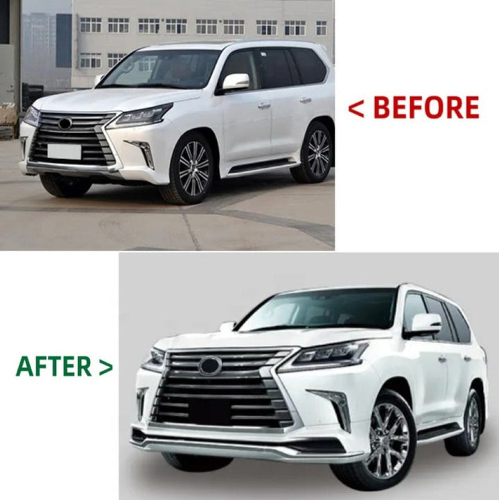 Car Craft Compatible With Toyota Lexus Lx570 2016-2021 Upgrade Facelift Convert To Lx570 Modellista Style Bodytkit Front Rear Lip Skirt Splitter Exhaust Tip Pipe F034