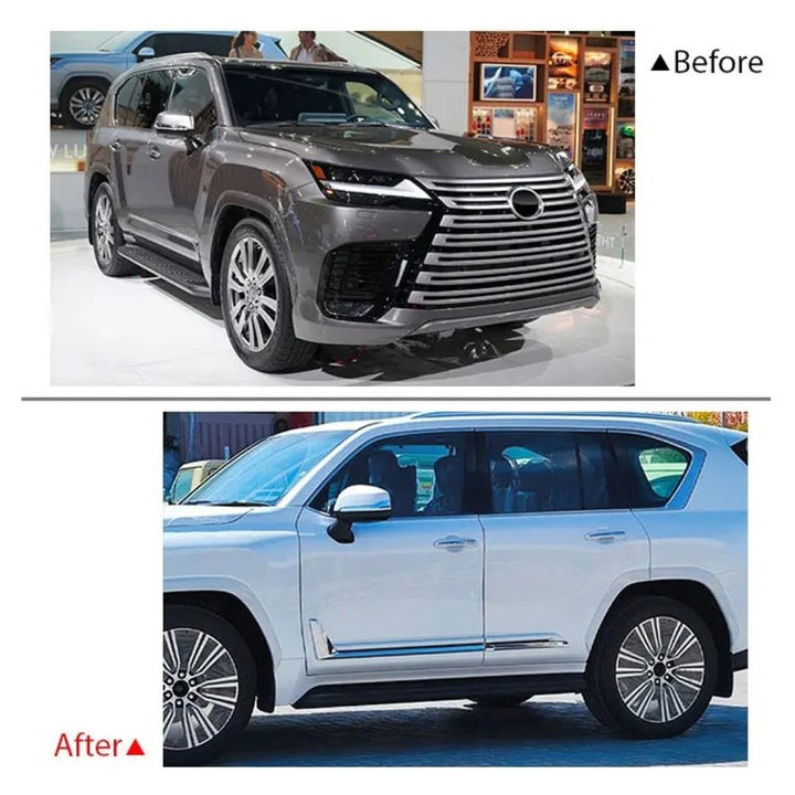 Car Craft Compatible With Toyota Lexus Lx600 2022+ Side Door Moulding Cladding Trim Abs 4-piece Replacement Kit With Uv Corrosion Resistance F166