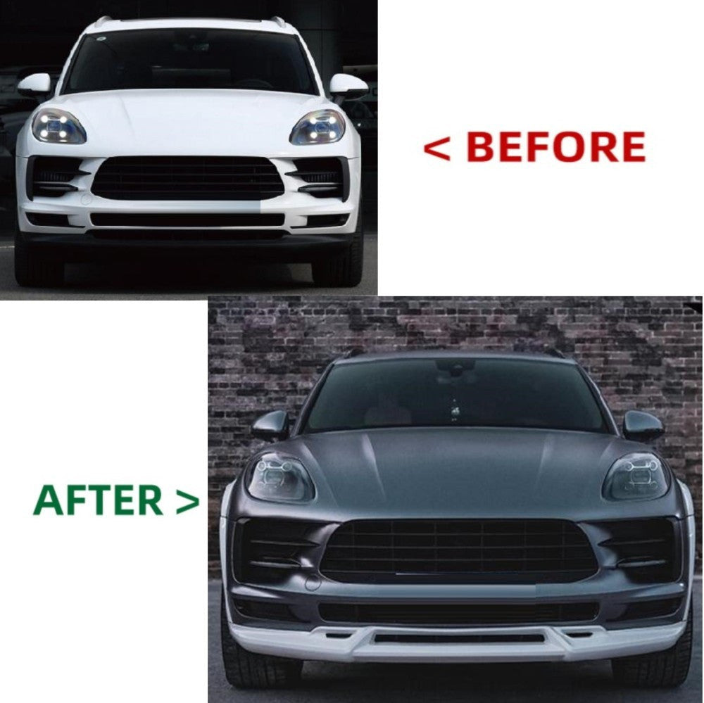 Car Craft Compatible With Porsche Macan 95b 95b.2 For 2018-2021 Upgrade Convert Bodykit Body Kit Front Rear Lip Bumper Skirt Trim Splitter Diffuser Exhaust Tip Pipe Tkt Style